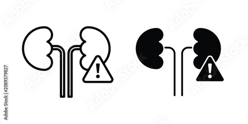 Canvastavla Kidney disease icon simple drawings set