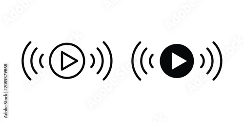 Quadro su tela Livestream icon simple drawings set