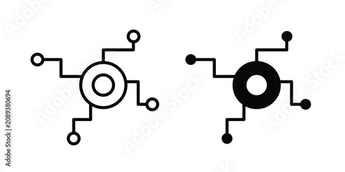 Fotografie Decentralized icon simple drawings set
