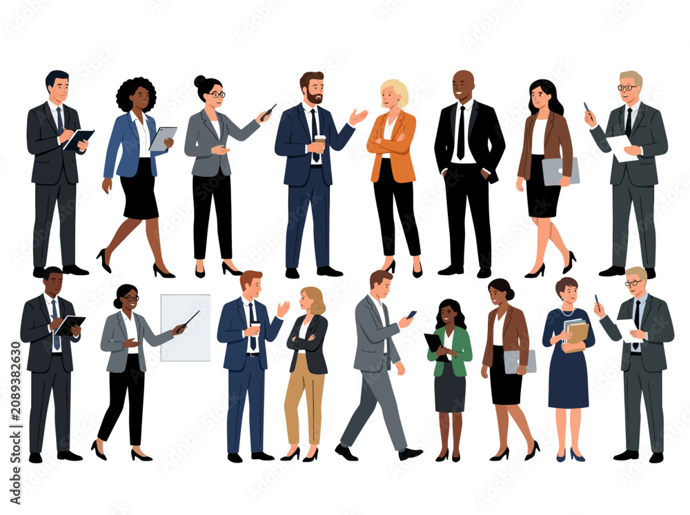 Obraz premium Business People Walking Office.