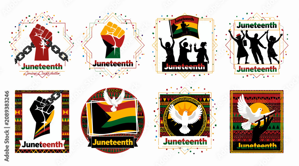 Fototapeta premium Juneteenth Celebration: Freedom, Unity, and African American Heritage Clipart Collection