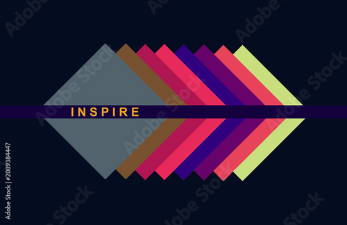 Inspire, abstract geometric background, colorful.	