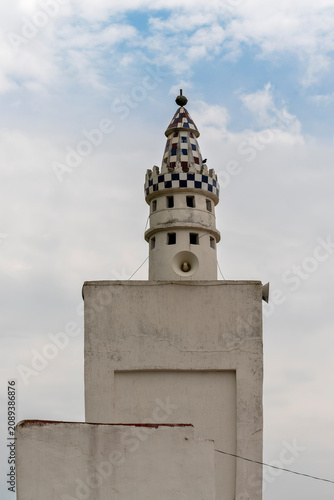 Photos Checkered Conical Cap of the Al-Noor Mosque Minaret, Tetouan, Morocco