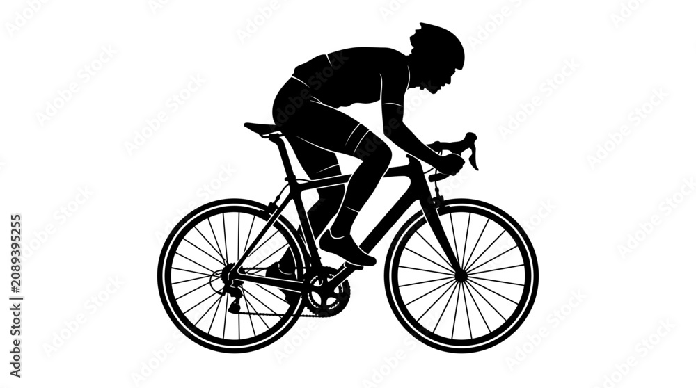 Obraz premium silhouette of a man riding a bicycle