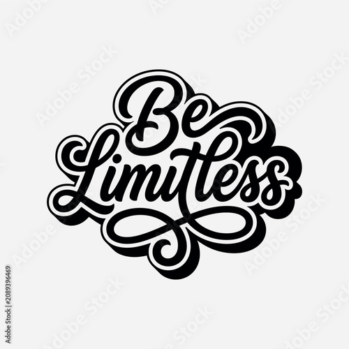 Canvastavla Be limitless motivational handwritten calligraphy text design