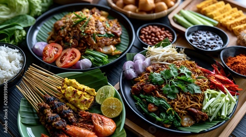 Malaysian food on a market stall