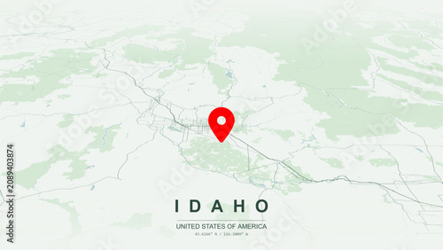 Fényképezés Modern minimalist vector map of Idaho