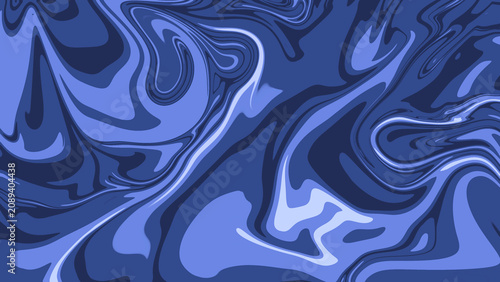 Abstract Blue Liquid Marble Background with Flowing Organic Waves