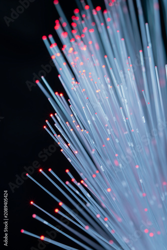White Fiber Optic Light Streaks High Speed Data Concept Background
