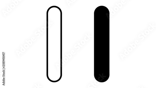 Bild auf Leinwand Minimalist Design: A stark juxtaposition of a white outlined vertical bar and a solid black vertical bar, representing contrast, choice, or opposition