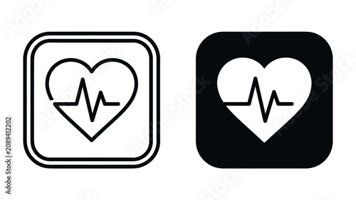 Quadro su tela Heartbeat Icon Set
