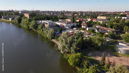 Waterfront party drone shot