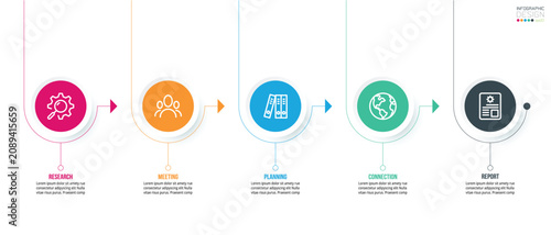Timeline chart business infographic template.