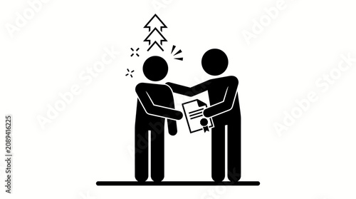 Foto Two people arguing over a document.