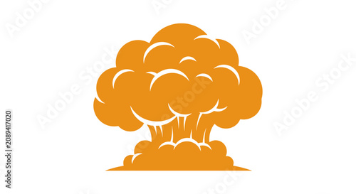 Canvastavla Explosive Mushroom Cloud of Nuclear Explosion with Bright Flames and Smoke