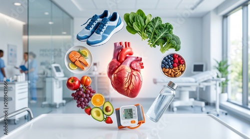 Healthy lifestyle concept for preventing hypertension and promoting heart health