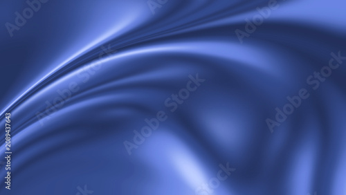 Abstract Blue Satin Fabric Background with Soft Flowing Waves