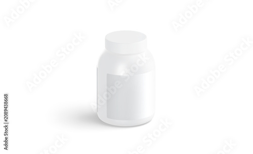 Fotografie Blank white big protein can mockup png, transparent background, 3d rendering