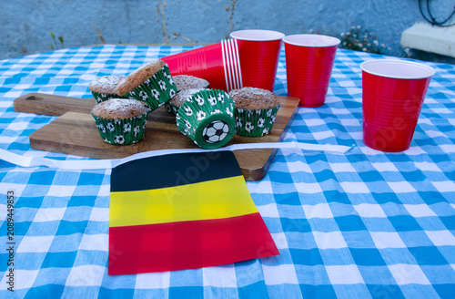 Belgium Football Party with Cakes, Bunting and Match Day Celebrations