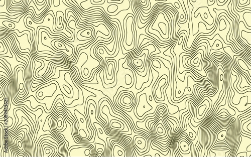 Abstract topographic pattern, beige background, wavy lines, topographic map design, seamless texture