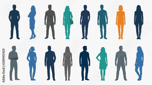 Obraz na plátně Diverse Professional Silhouette Group.