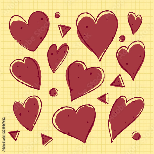 Hand Drawn Doodles heart Set – Sketch Icons Collection