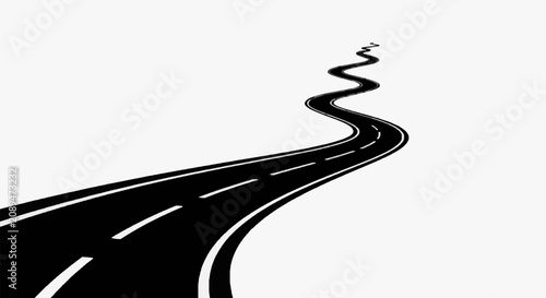 Foto Curving Mountain Road Path.
