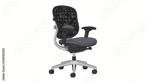 Modern Office Chair Flat Vector Isolated on White Background