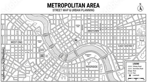 Canvastavla Metropolitan Area Street Map & Urban Planning - City Grid Layout