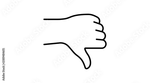 Obraz na plátně Thumbs Down Gesture Icon