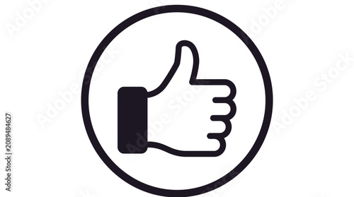 Fotografie Thumbs Up Icon Vector - Positive Feedback and Approval Symbol