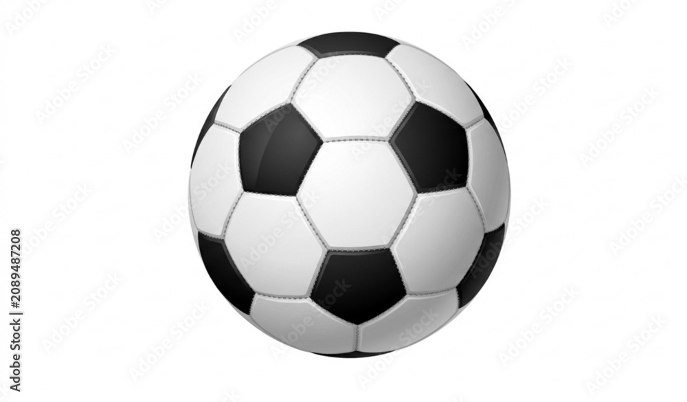 Fototapeta premium Realistic Soccer Ball Vector EPS 10 3D Football Mockup Isolated on White
