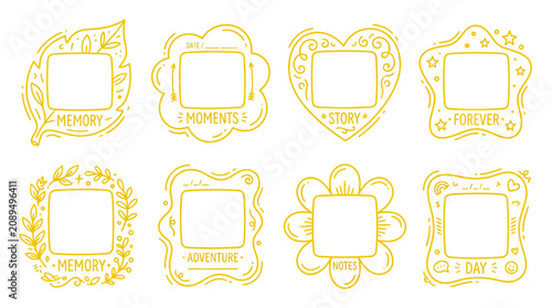 Принти на полотні Hand-drawn Decorative Photo Frames Collection - Scrapbooking & Journaling Elemen