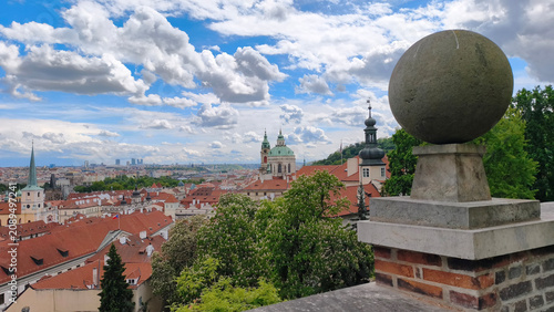 Photography panorama of Prague seen from south gardens below Hradcany castle