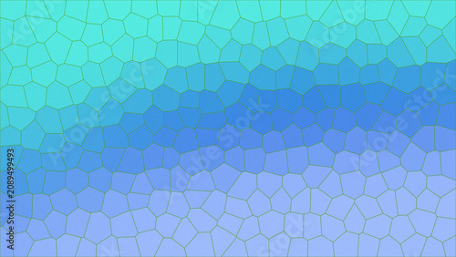 Εκτύπωση καμβά Green-blue mosaic cells shifting down to a soft periwinkle.