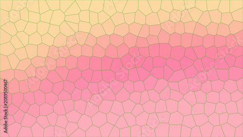 Bild auf Leinwand Soft yellow geometric tile layout shifting into bright pink fields