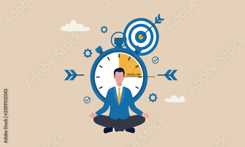 Fotografie Self discipline to finish work or achieve goal before deadline, time management,