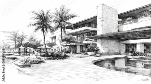 Elegant Graphite Structure Art Monochrome Linework Style