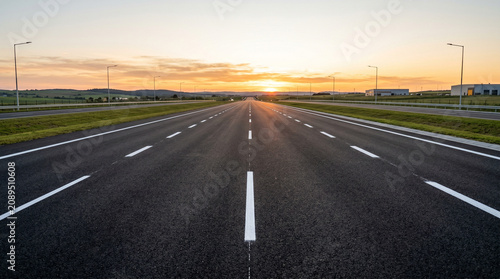 highway at sunset