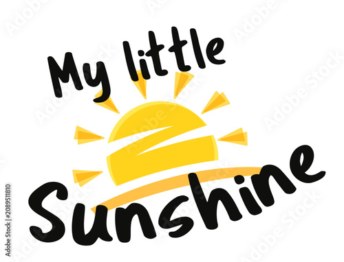 My little sunshine. Summer sale banner vector illustration. special offer with sun sign.  Vector illustration. black on orange color.