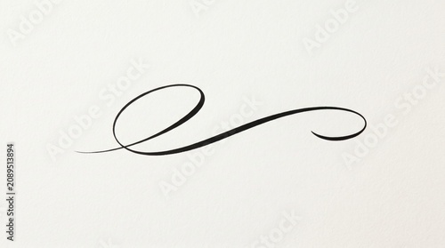 Elegant Black Flourish on White Background