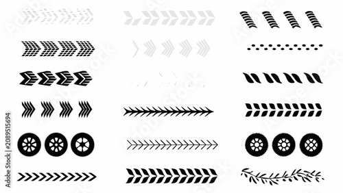 Black and White Vector Set of Grunge Numbers on Abstract Background with Arrows and Film Video Web Design Elements
