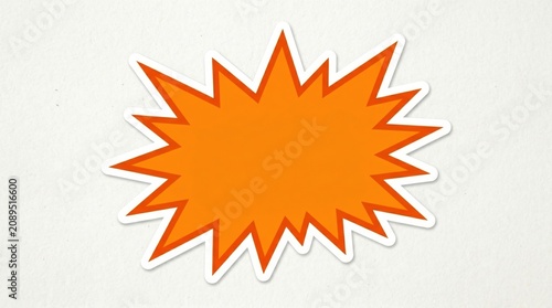 Orange and White Starburst Explosion Shape Graphic on Plain Background