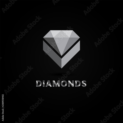 letter v diamonds logo design.typhography logo