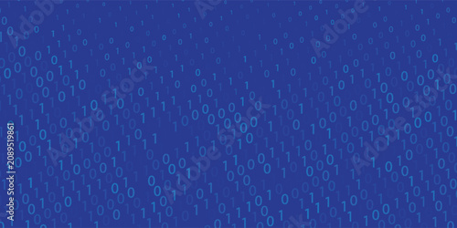 Fotografía Biner Number Gradient Blue Pattern Vector eps 10