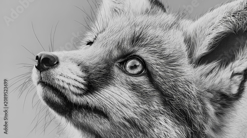 Precise Pencil Sketch Art Animal Illustration Style