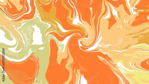 Abstract Swirls of Orange and Yellow