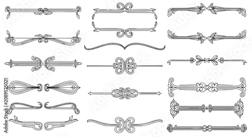 Elegant collection of decorative vintage ornaments and borders.