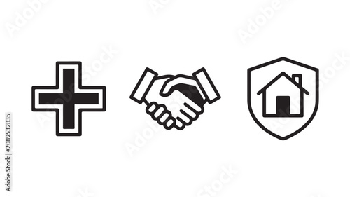  Healthcare Partnership and Property Protection Icons