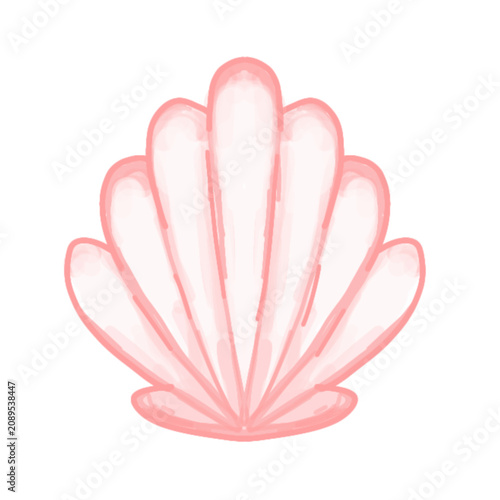Foto Illustration vector of a cute pinky seashell summer on the beach